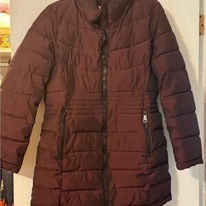 Calvin Klein Women's Puffer Jacket - Burgandy